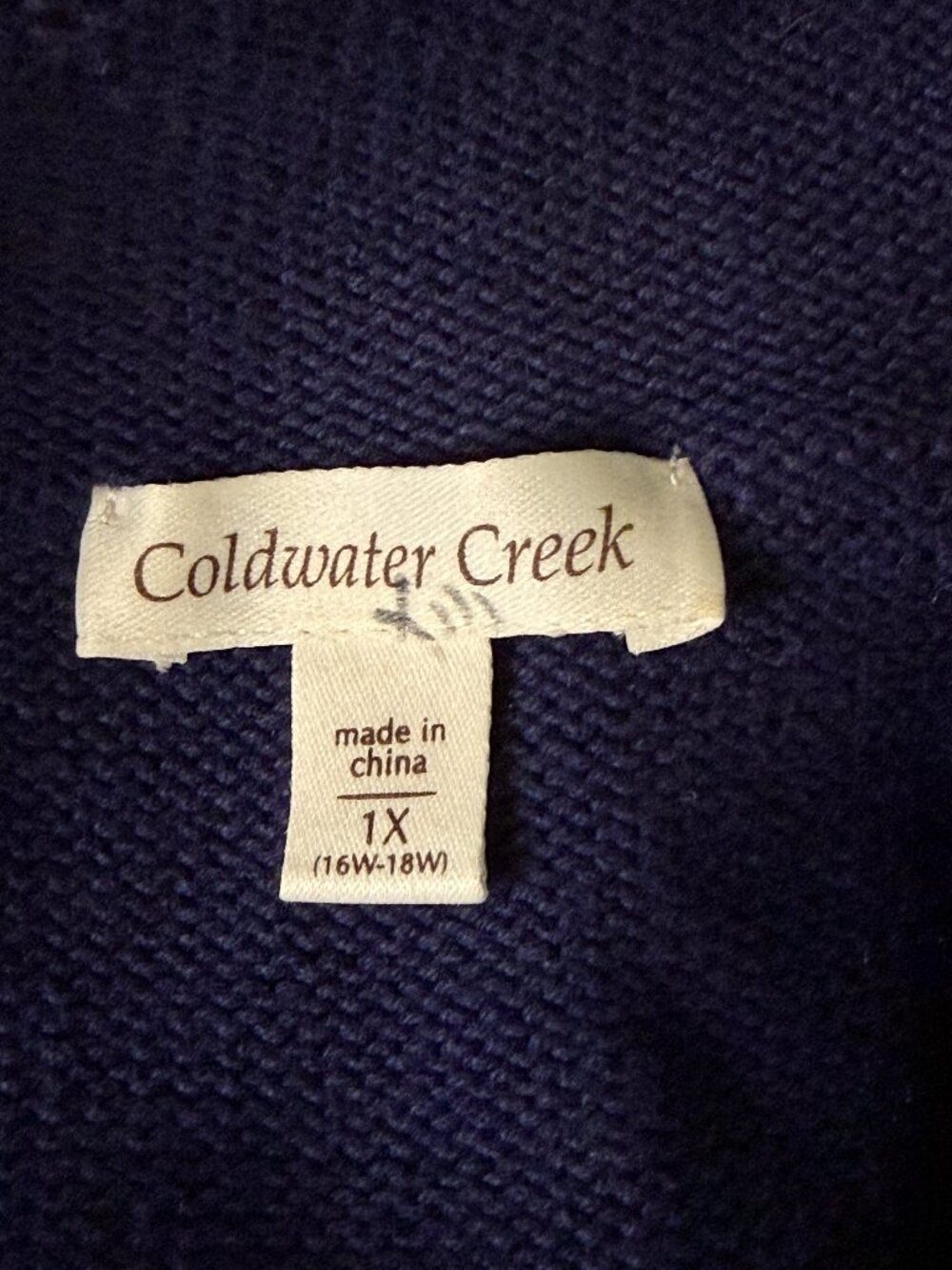 Coldwater Creek Cardigan Sweater Button Front Navy Blue 1X 16W 18W - Picture 5 of 7